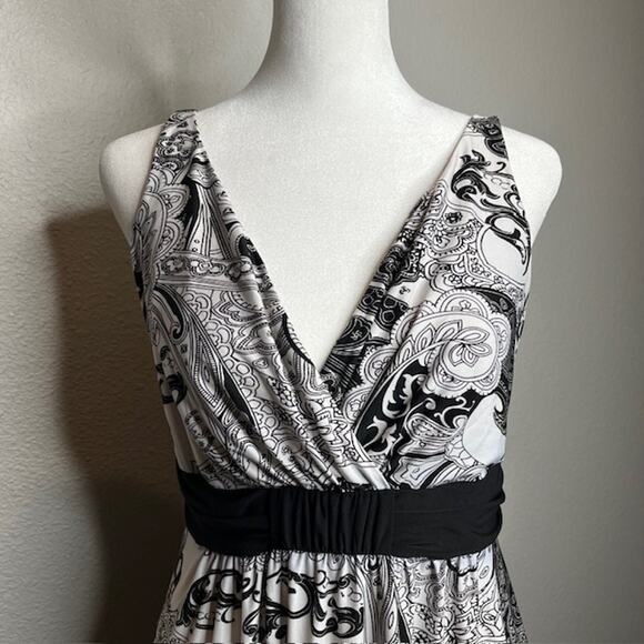 Soma Sleeveless V-Neck Maxi Empire Dress Heirloom Paisley Black Size Small - Picture 8 of 11